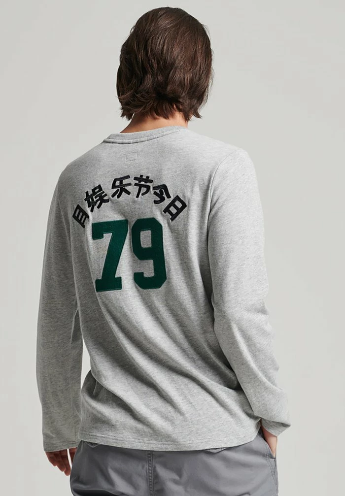 Superdry VINTAGE LOGO INTEREST - Long Sleeved Top - Athletic Grey Marl 2 Superdry VINTAGE LOGO INTEREST - Long Sleeved Top - Athletic Grey Marl - Image 2