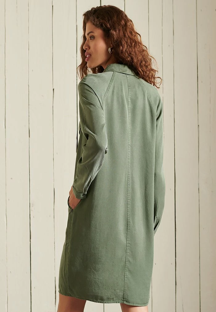 Superdry Shirt Dress - Thyme 4 Superdry Shirt Dress - Thyme - Image 4