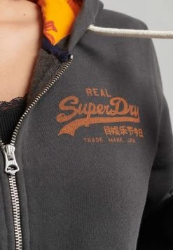 Superdry Zip-up Sweatshirt - Washed Black -Superdry Shop c621409f731e4be3b339ef87ec11e21b