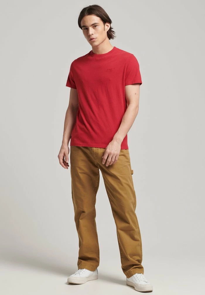Superdry VINTAGE - Basic T-shirt - Work Red Marl 2 Superdry VINTAGE - Basic T-shirt - Work Red Marl - Image 2