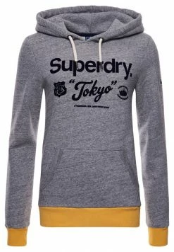 Superdry CROSSING LINES AMERICAN RINGER - Hoodie - Athletic Grey Marl -Superdry Shop c6a24d53e6424906b5c86964d48aef6c