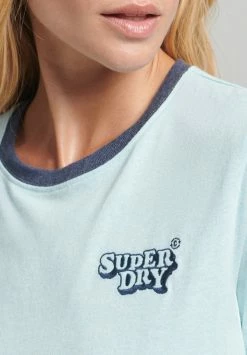Superdry RINGER - Print T-shirt - Chill Marl Indigo Marl -Superdry Shop c6a80993527f4477b1148a02e7c49aed
