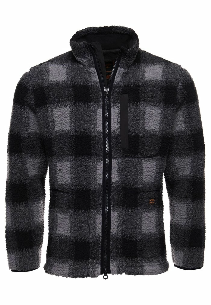 Superdry WORKWEAR - Fleece Jacket - Black/grey 4 Superdry WORKWEAR - Fleece Jacket - Black/grey - Image 4