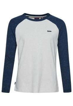 Superdry VINTAGE BASEBALL 3/4 SLEEVED - Long Sleeved Top - Oat Marl Vintage Navy Marl -Superdry Shop c79791803fa6466a8a28cfd0e1d42ae4