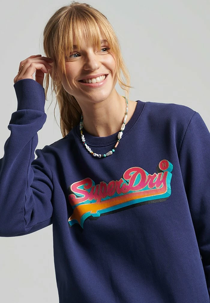 Superdry VINTAGE LOGO SEASONAL - Sweatshirt - Atlantic Navy 1 Superdry VINTAGE LOGO SEASONAL - Sweatshirt - Atlantic Navy