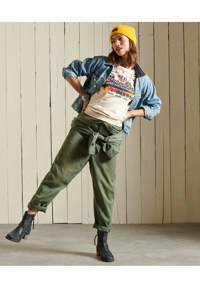 Superdry VINTAGE RAINBOW - Print T-shirt - Oatmeal 1 Superdry VINTAGE RAINBOW - Print T-shirt - Oatmeal