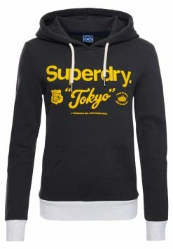 Superdry CROSSING LINES AMERICAN RINGER - Hoodie - Vintage Black -Superdry Shop c8496157d0f9444f834f5be9447b0747