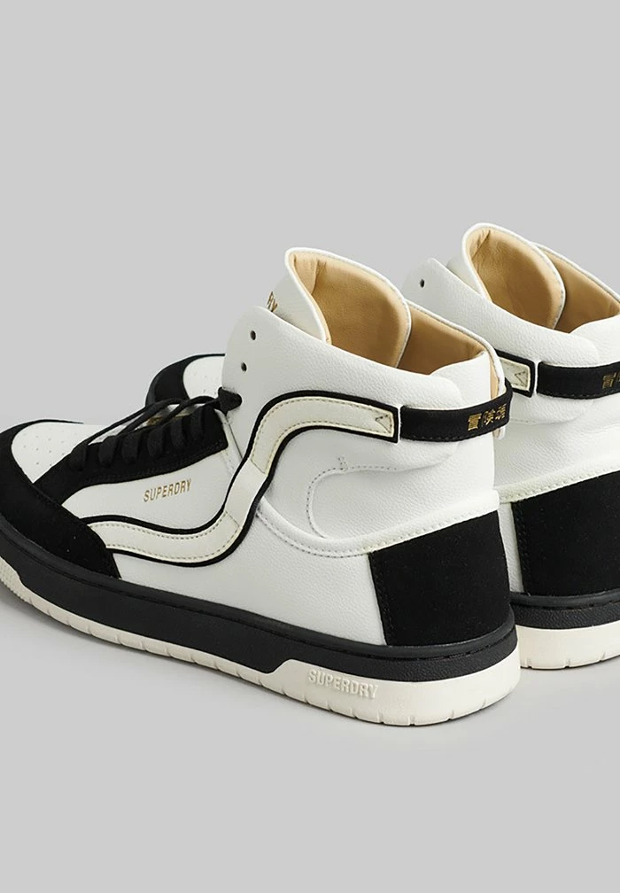 Superdry VINTAGE VEGAN BASKET - High-top Trainers - White Vintage Black 2 Superdry VINTAGE VEGAN BASKET - High-top Trainers - White Vintage Black - Image 2