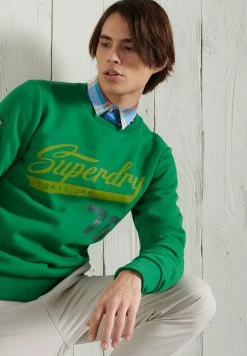 Superdry COLLEGIATE CREW NECK - Sweatshirt - Galvanised Green -Superdry Shop c99e2d46152d49feba649804eac6fc21
