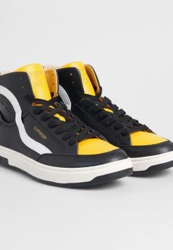 Superdry BASKET LUX - High-top Trainers - Black/mustard/white -Superdry Shop ca04435512ae412d9fb8ce218eae5f87