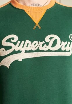 Superdry VINTAGE LOGO COLOUR BLOCK - Sweatshirt - Enamel Green -Superdry Shop ca050d8e760340b4a47ea98dfe2b6f54