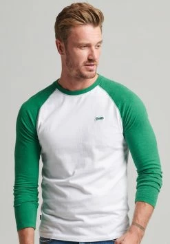 Superdry VINTAGE BASEBALL - Long Sleeved Top - Green