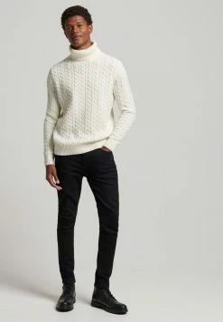 Superdry CABLE ROLL NECK - Jumper - Cream -Superdry Shop ca95188b55fd4970b29b0c55185a8c2d