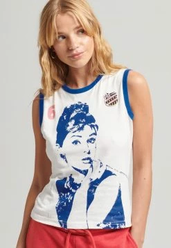 Superdry ALLSTARS AH GRAPHIC - Top - Ecru