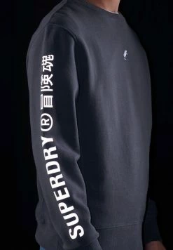 Superdry CODE LINEAR LOOSE - Sweatshirt - Charcoal -Superdry Shop cb2dff3ec3b6484bbe11b32655591aec