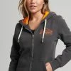 Superdry Zip-up Sweatshirt - Washed Black