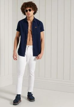 Superdry CORE SLIM - Trousers - White