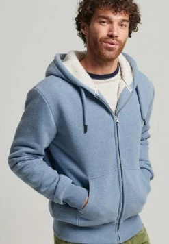 Superdry BORG - Zip-up Sweatshirt - Bluestone Marl