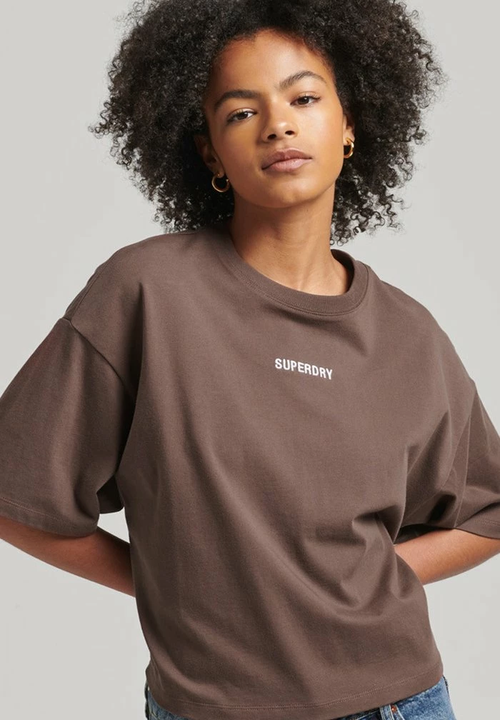 Superdry CODE MICRO LOGO - Print T-shirt - French Roast 2 Superdry CODE MICRO LOGO - Print T-shirt - French Roast - Image 2