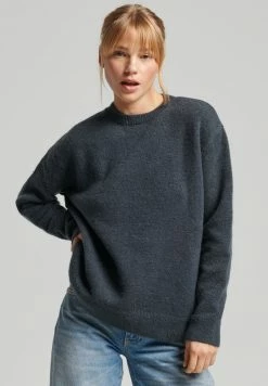 Superdry VINTAGE CLASSIC ESSENTIAL CREW - Jumper - Charcoal Marl