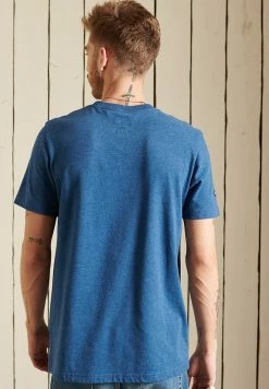 Superdry SCRIPT STYLE COL - Print T-shirt - Rich Blue Marl -Superdry Shop ccb1d29815214e6a968f8f9ee4283eb7