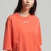 Superdry CODE MICRO LOGO - Print T-shirt - Hyper Fire Coral