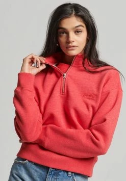 Superdry VINTAGE LOGO - Sweatshirt - Papaya Red Marl