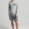 Superdry VINTAGE LOGO INTEREST - Long Sleeved Top - Athletic Grey Marl