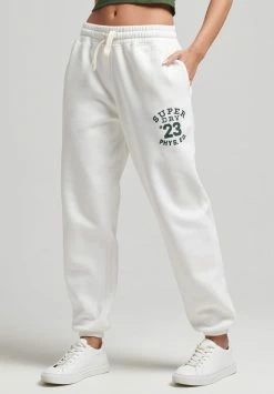 Superdry VINTAGE COLLEGIATE - Tracksuit Bottoms - Ecru