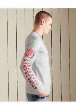 Superdry TRACK & FIELD LONG SLEEVE TOP - Long Sleeved Top - Glacier Grey Marl -Superdry Shop cd2daaf4783545988bab30bd7fa6d82f