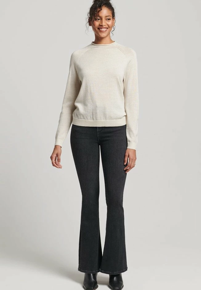 Superdry MOCK NECK - Jumper - Cream Metallic 2 Superdry MOCK NECK - Jumper - Cream Metallic - Image 2