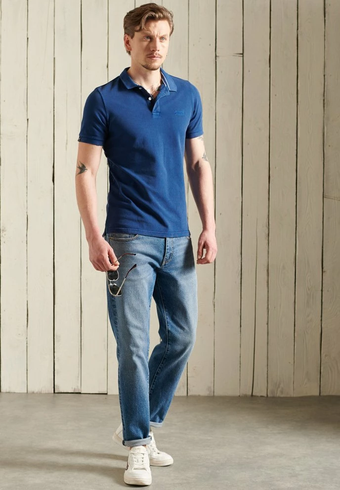 Superdry Polo Shirt - Pilot Mid Blue 1 Superdry Polo Shirt - Pilot Mid Blue