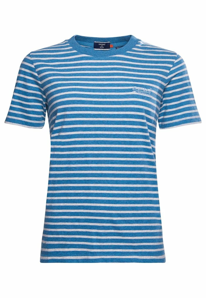 Superdry Print T-shirt - Blue Bottle Marl/light Grey Marl 4 Superdry Print T-shirt - Blue Bottle Marl/light Grey Marl - Image 4