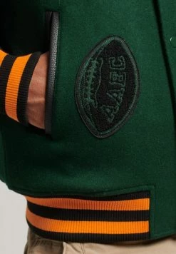 Superdry COLLEGE VARSITY PATCH - Bomber Jacket - Enamel Green -Superdry Shop cdbf909bb0a24b5e934a2f59760d3c7a