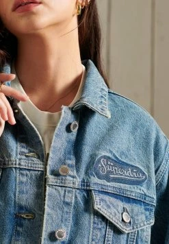 Superdry BOYFRIEND CRAFTED - Denim Jacket - Covelo Mid Vintage Souvenir -Superdry Shop ce001c14993946bba109076a632e16f5