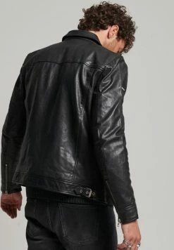 Superdry COACH - Leather Jacket - Black -Superdry Shop ce56ca043a08454899235a1a6b37ef09