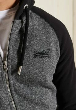 Superdry VLE BASEBALL - Zip-up Sweatshirt - Dark Charcoal Jaspe/black -Superdry Shop ceafaeb05c5f4b89bfc73d5a8653e0ae