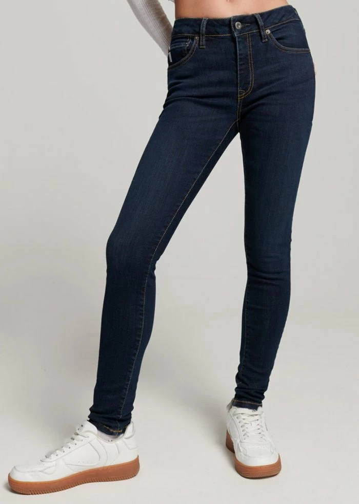 Superdry VINTAGE MID RISE SKINNY - Jeans Skinny Fit - Dark Blue 1 Superdry VINTAGE MID RISE SKINNY - Jeans Skinny Fit - Dark Blue