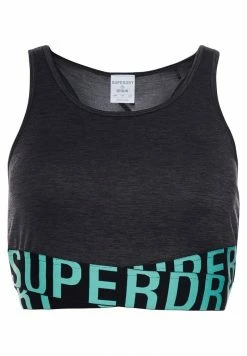Superdry TRAINING CORE CROSS - Bustier - Charcoal Marl Hot Mint -Superdry Shop ced69714f09246acbde977ed9ab7964c