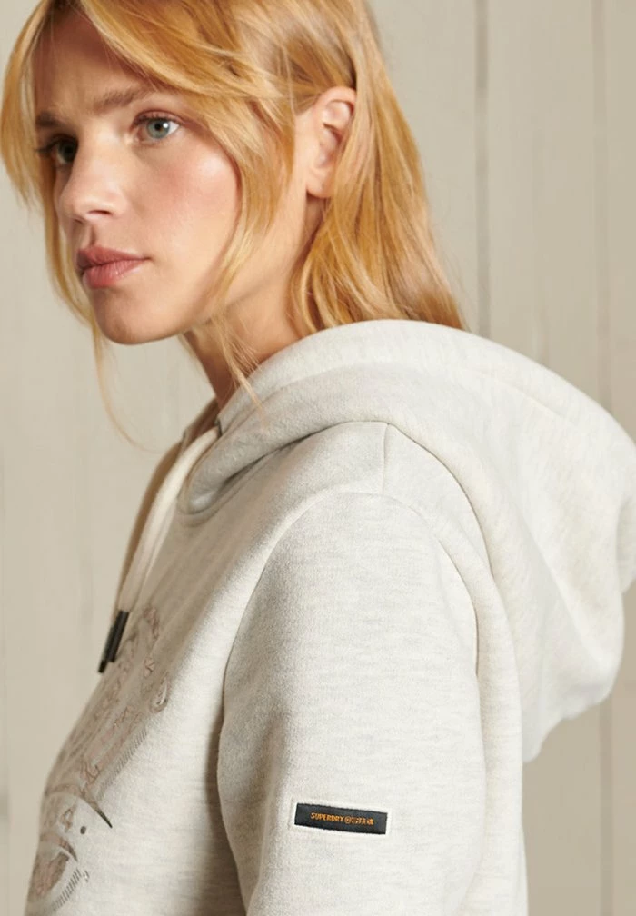 Superdry SCRIPT STYLE - Hoodie - Light Grey 3 Superdry SCRIPT STYLE - Hoodie - Light Grey - Image 3
