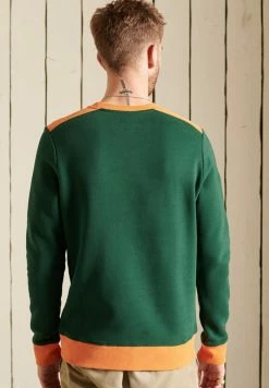 Superdry VINTAGE LOGO COLOUR BLOCK - Sweatshirt - Enamel Green -Superdry Shop cef8a10614824b9b877d8fd5cc5aa7e1