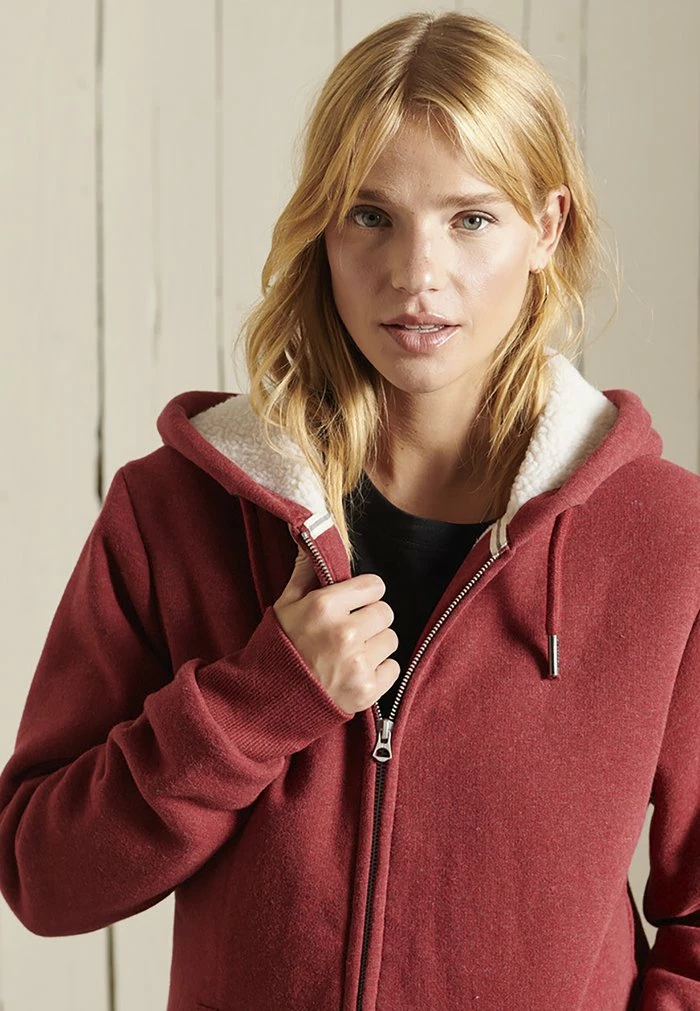 Superdry BORG LINED - Zip-up Sweatshirt - Dark Red 3 Superdry BORG LINED - Zip-up Sweatshirt - Dark Red - Image 3