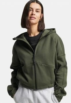 Superdry CODE TECH - Zip-up Sweatshirt - Dark Moss