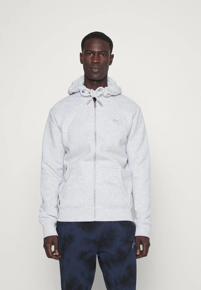 Superdry VINTAGE LOGO ZIPHOOD - Zip-up Sweatshirt - Glacier Grey Marl 1 Superdry VINTAGE LOGO ZIPHOOD - Zip-up Sweatshirt - Glacier Grey Marl