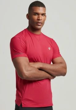 Superdry SPORT RUN SHORT - Print T-shirt - Carmine Red
