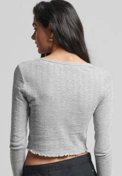 Superdry VINTAGE POINTELLE - Jumper - Grey Marl -Superdry Shop d15f36c03d46458280f42474ef35753f