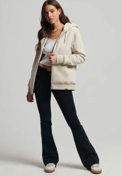 Superdry ESSENTIAL BORG - Zip-up Sweatshirt - Pelican Marl