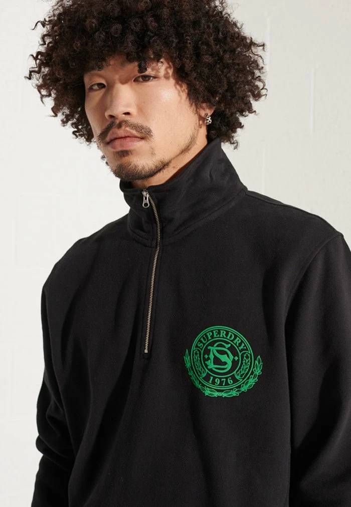 Superdry CITY COLLEGE HALF - Sweatshirt - Black 2 Superdry CITY COLLEGE HALF - Sweatshirt - Black - Image 2