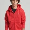 Superdry Zip-up Sweatshirt - Risk Red Marl