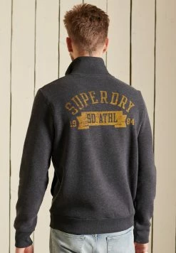 Superdry FIELD HALF ZIP - Sweatshirt - Charcoal Marl -Superdry Shop d270df1cf8154240b1305e2d768fd2fc